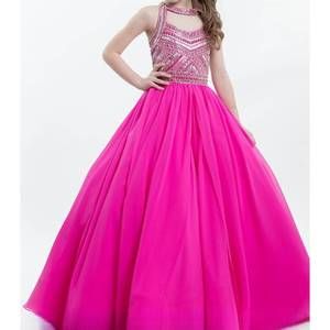 NEW RACHEL ALLAN beaded bodice pageant ball gown in fuchsia